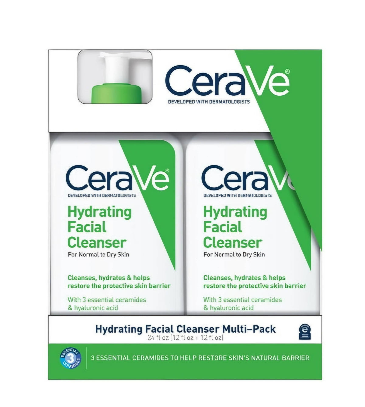CeraVe Hydrating Facial Cleanser Normal to Dry Skin 12oz 2PK