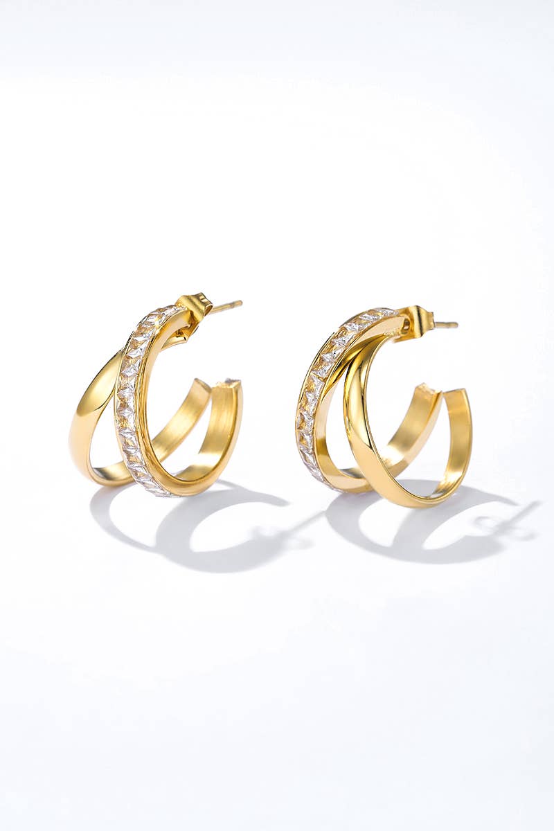 Stainless steel earrings 124AQ349: Gold