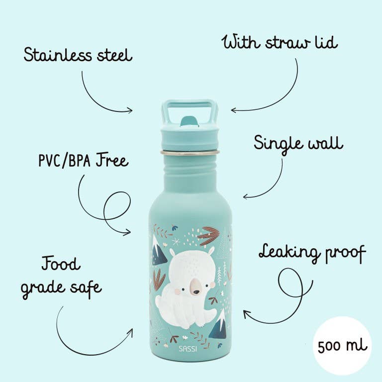 500ml stainless steel water bottle - Munchy the Bear