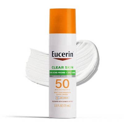 Eucerin Face Clear Skin Sunscreen Lotion SPF 50 2.5 fl oz - Imperfect Box