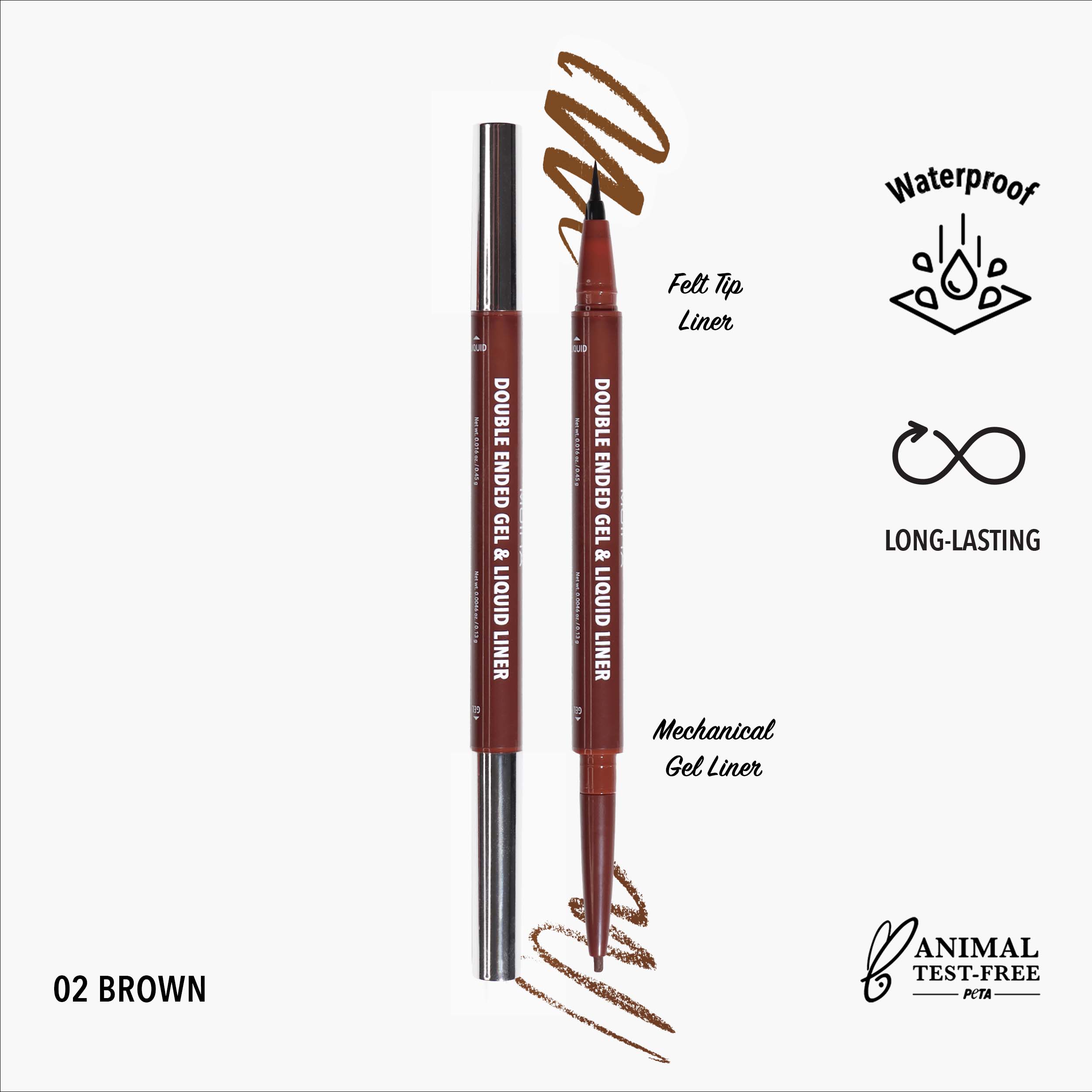 Double Ended Gel & Liquid Liner (002, Brown)