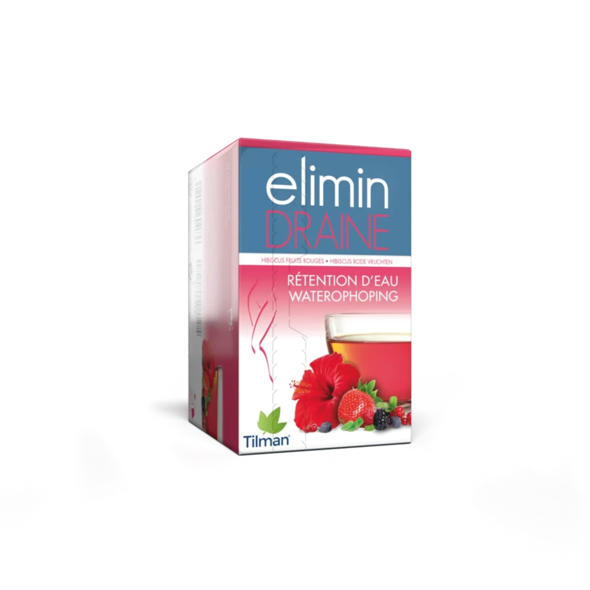 Elimin Draine tea - Fruity red fruit flavor with hibiscus, orthosiphon, birch, and horsetail for slimming and detox