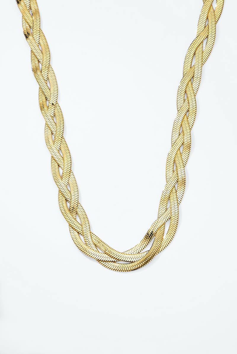 Stainless steel chain necklace 224AQ336: Gold / 100% Stainless steel