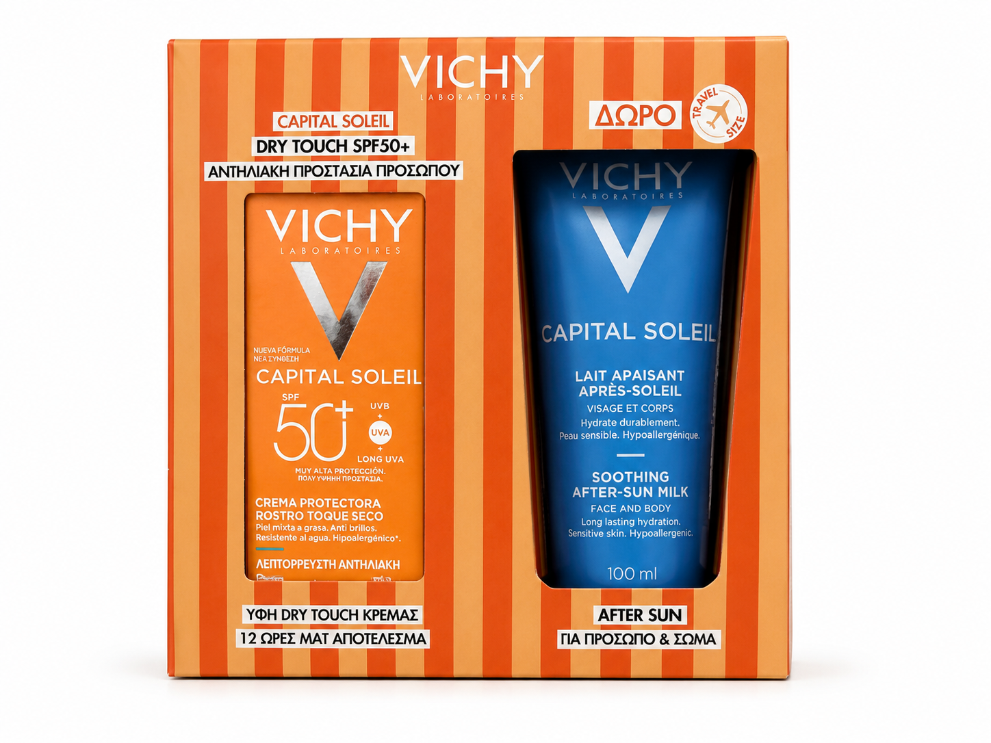 Vichy Capital Soleil Dry Touch Face Cream SPF50+ 50ml + FREE After Sun Milk 100ml Gift Set