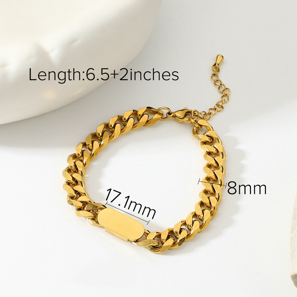 Multi Style 18K Gold Plated Steel Chain Bracelets - FGS: F