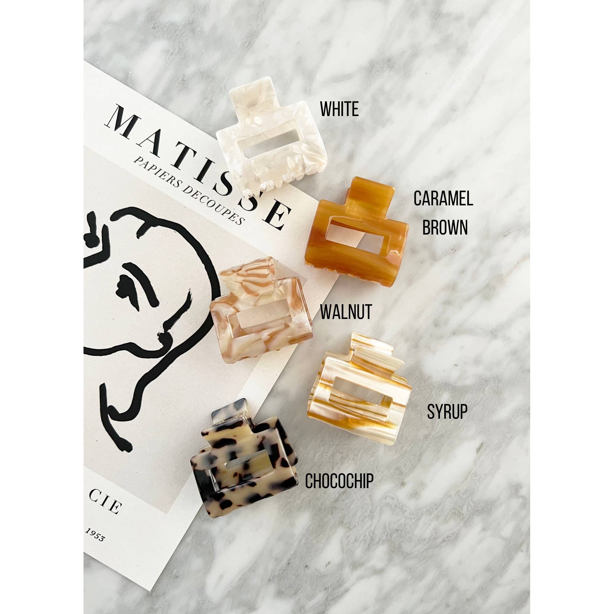 2-Inch Acetate Tortoise Hair Clips - CAMILA: WALNUT / ONE SIZE