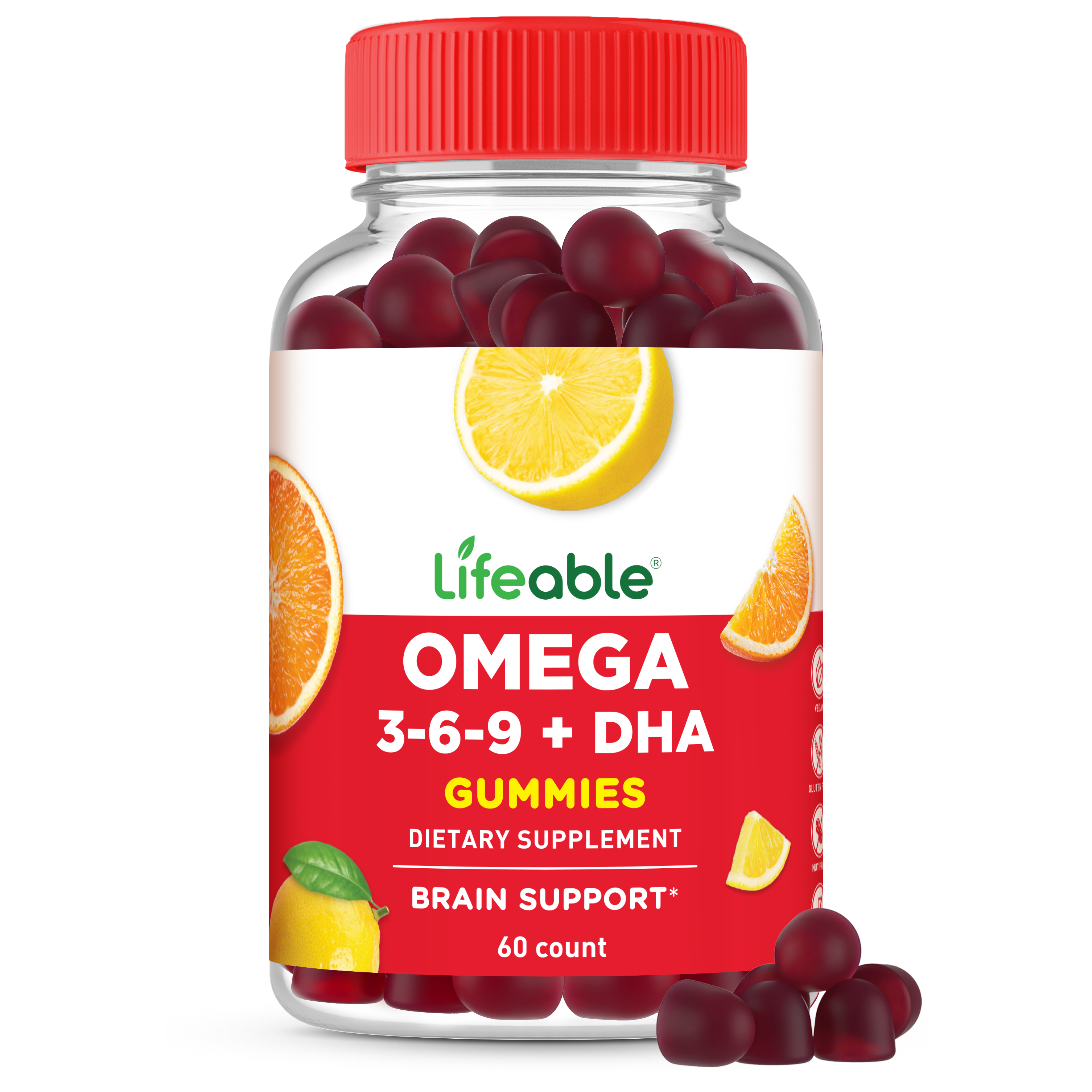 Lifeable - Omega 3 6 9 Gummies for Adults, 60 ct