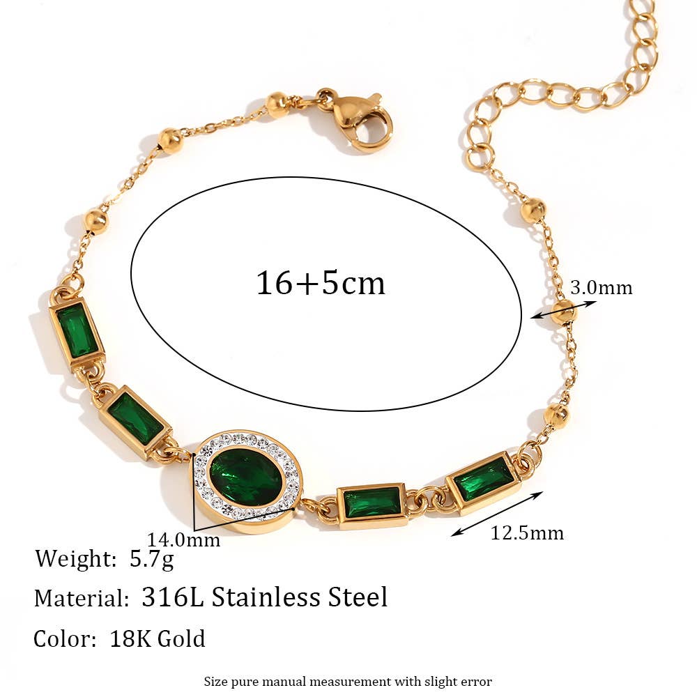 Multi Style 18K Gold Plated Steel Chain Bracelets - FGS: F