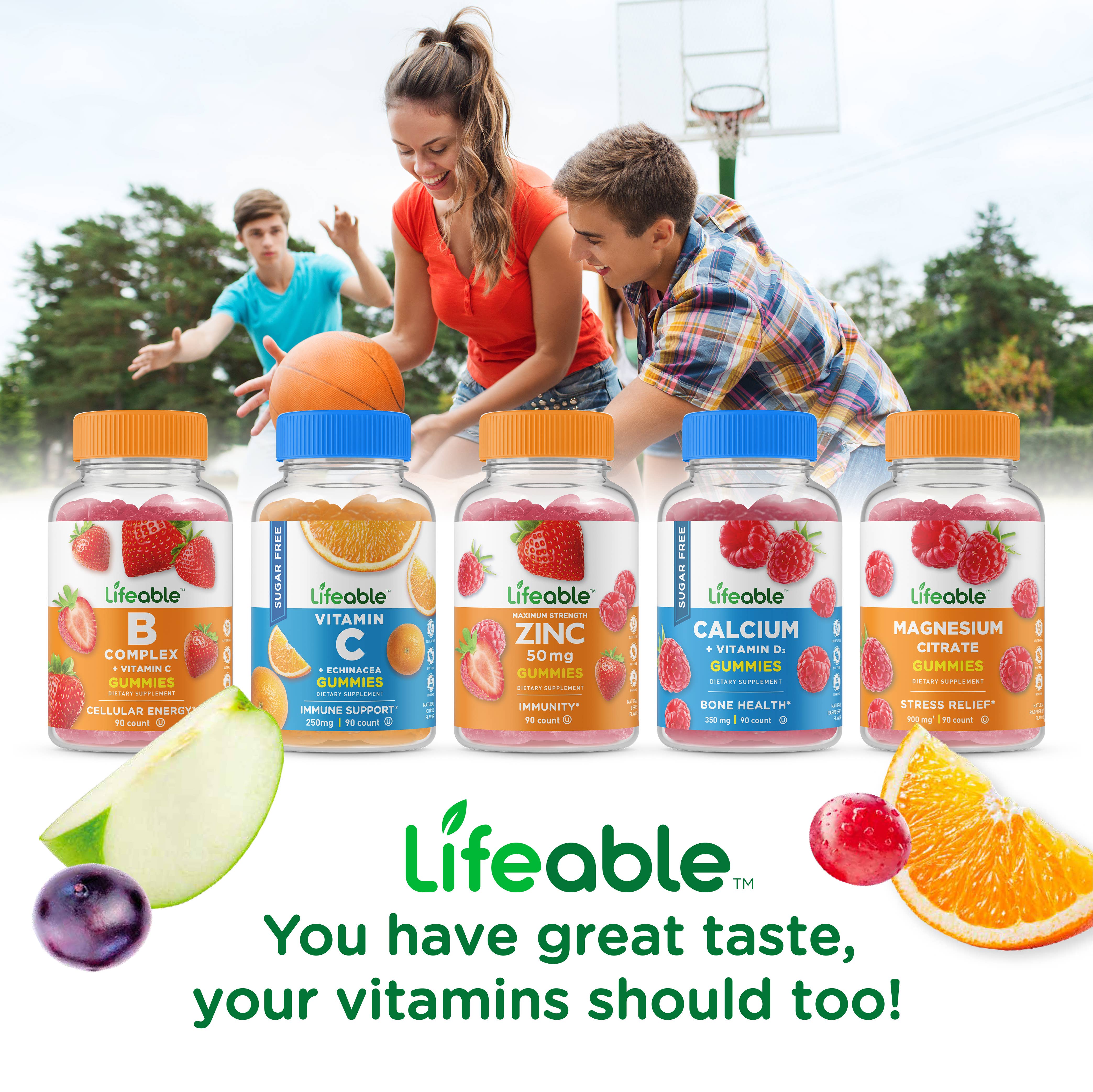 Lifeable Vitamin D 5,000 IU Gummies, Bone Health & Immunity: Strawberry Flavor / 60 Gummies