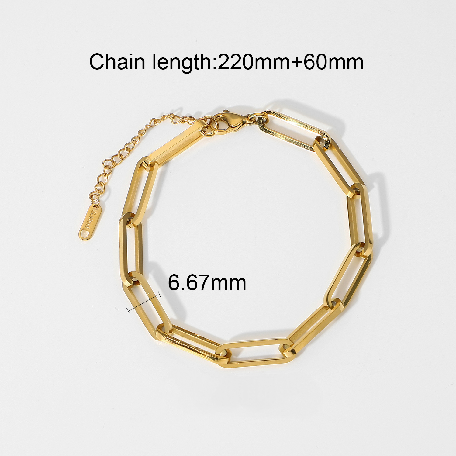 Multi Style 18K Gold Plated Steel Chain Bracelets - FGS: F