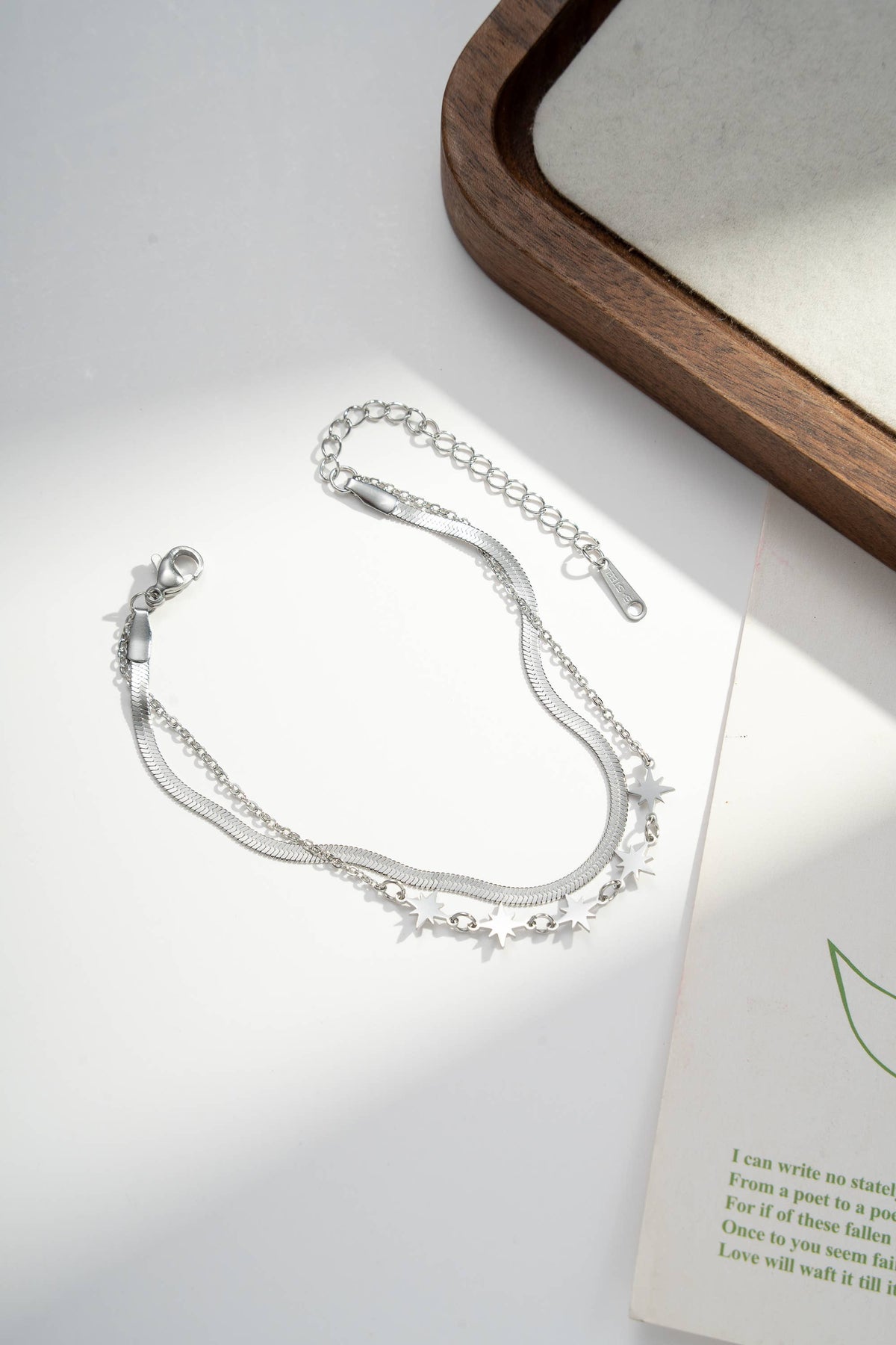 Fine Stainless Steel Star Bracelets: Argent