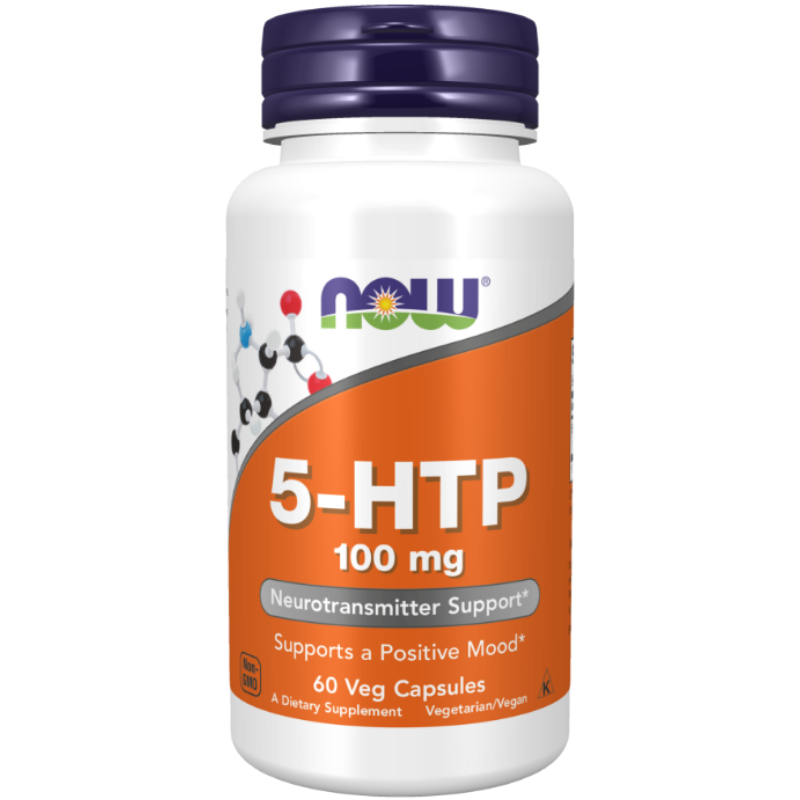 NOW Foods 5-HTP 100 mg Veg Capsules - Supports mood balance and well-being.