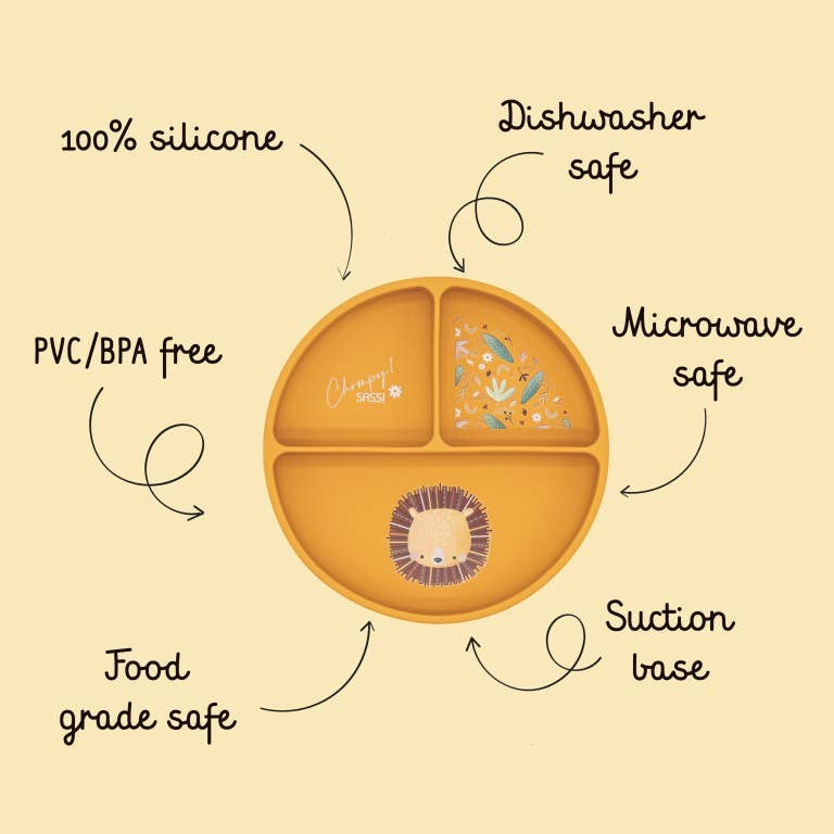 Silicone plate - Chompt the lion