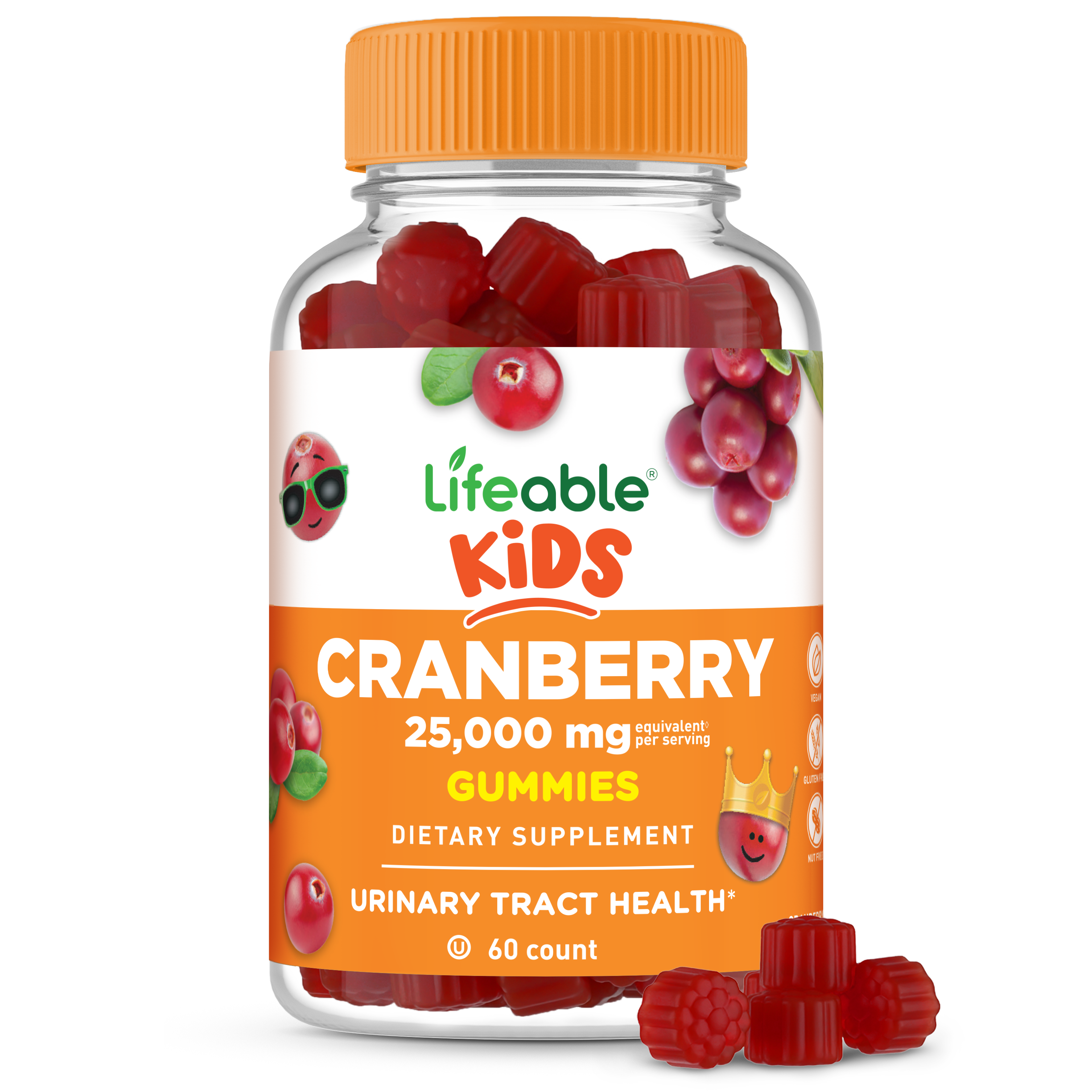 Lifeable Kids Cranberry Gummies for Bladder Health, 60 ct