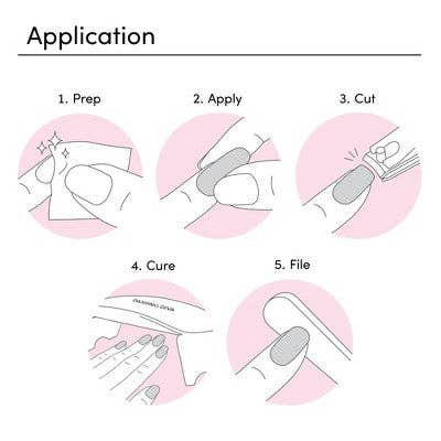 Dashing Diva Glaze Semi-Cured Gel Nail Polish Strips Starter Kit Powder Pink 32ct - New
