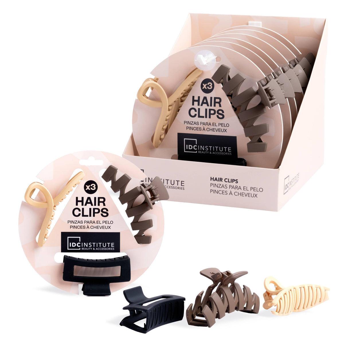 IDC INSTITUTE 3x MATTE HAIR CLIPS