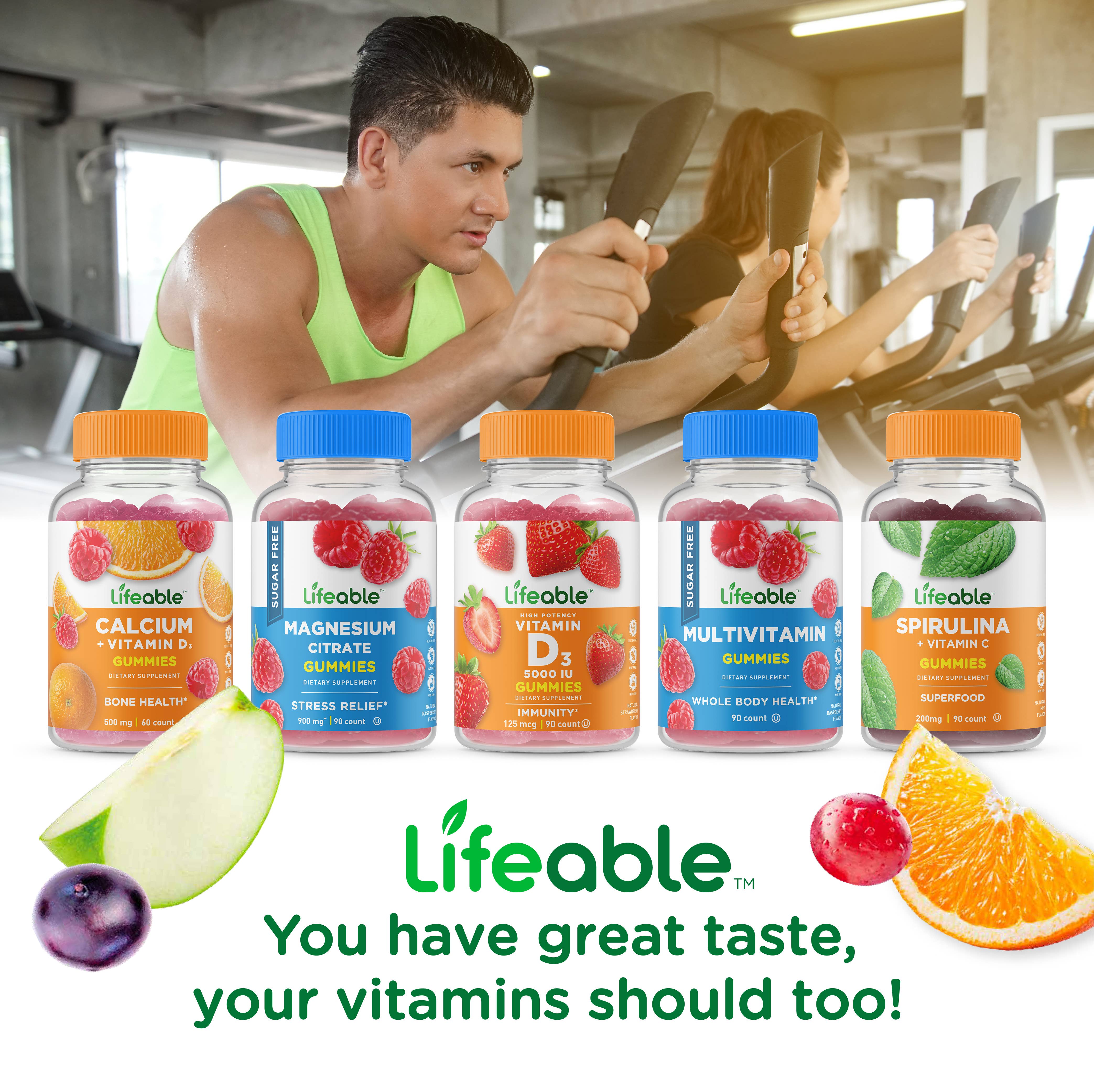 Lifeable Iron 20 mg + Vitamin C Gummies, Healthy Iron Levels: Grape Flavor / 60 Gummies