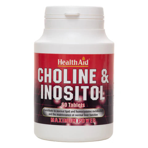 HealthAid Choline & Inositol Tablets - Brain function and liver health support.