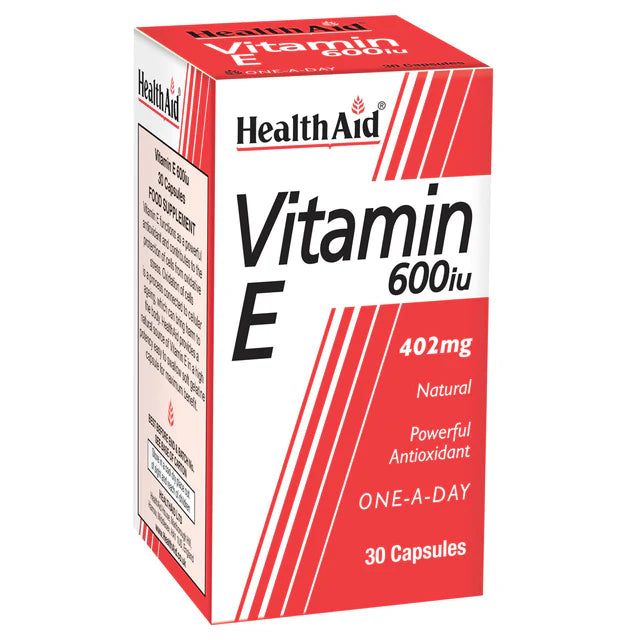 HealthAid Vitamin E 600 IU - Potent antioxidant support and skin health.
