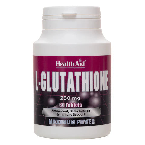 HealthAid L-Glutathione 250mg Tablets - Detoxification and antioxidant support.