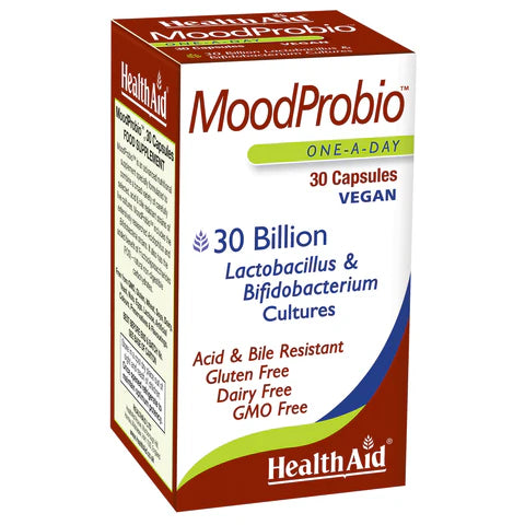 HealthAid MoodProbio Capsules - Gut health and mood balance support.