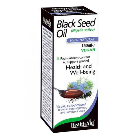 HealthAid Black Seed Oil Liquid - Immune, digestive, and respiratory health support.