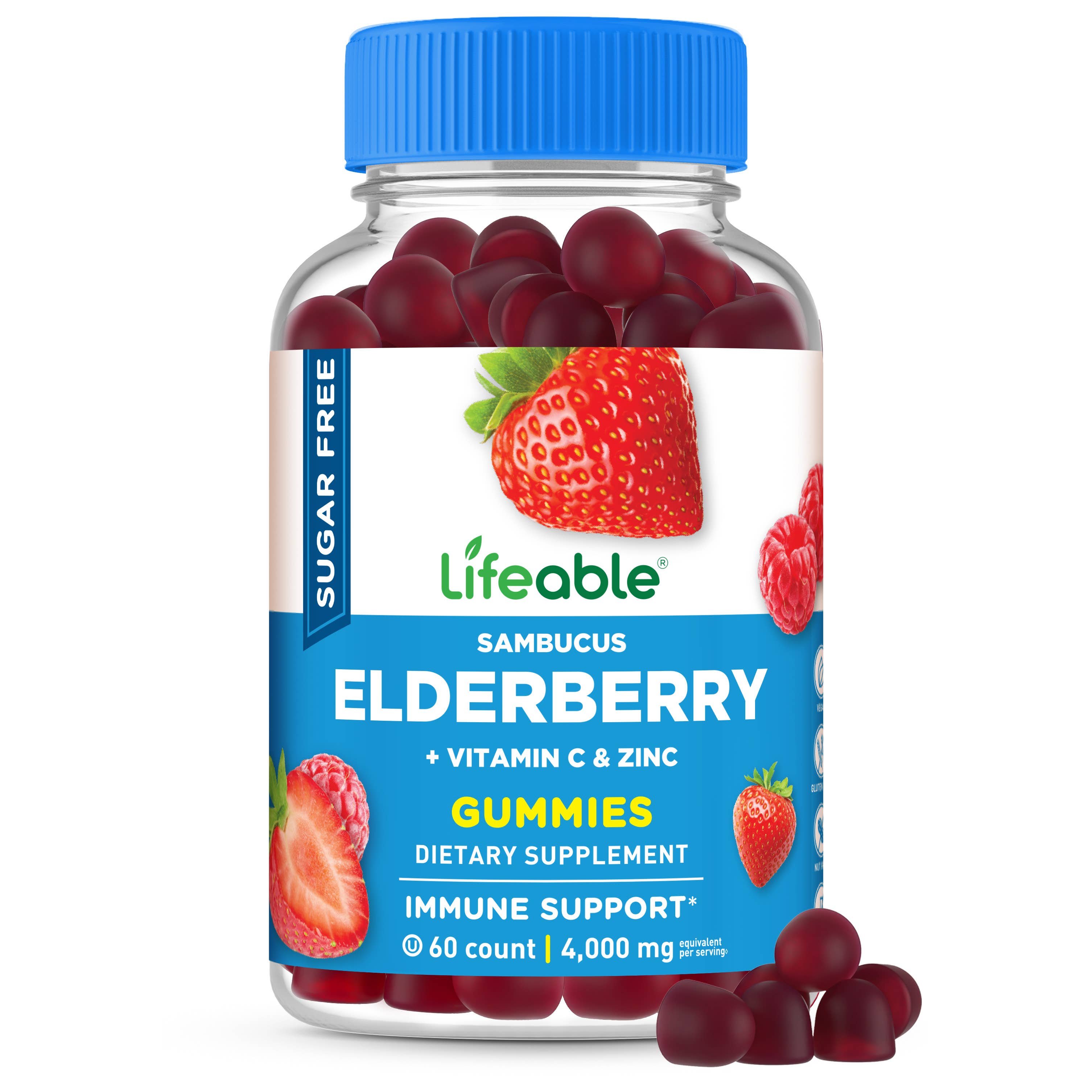 Lifeable - Sugar Free Elderberry Gummies 60 ct