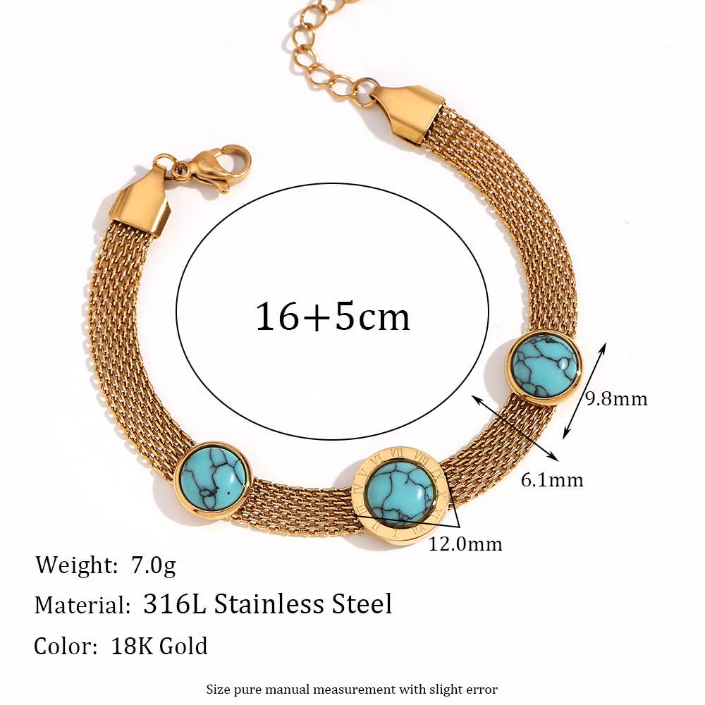Multi Style 18K Gold Plated Steel Chain Bracelets - FGS: F