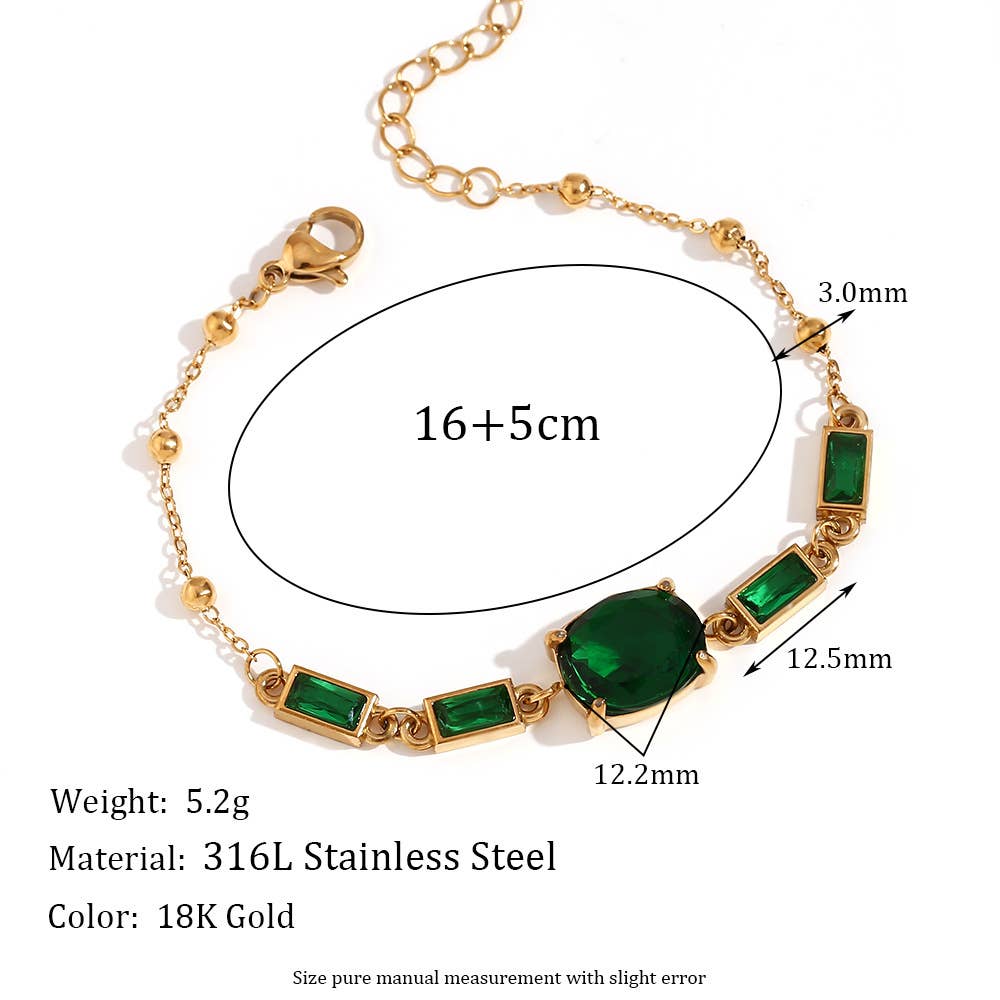 Multi Style 18K Gold Plated Steel Chain Bracelets - FGS: F