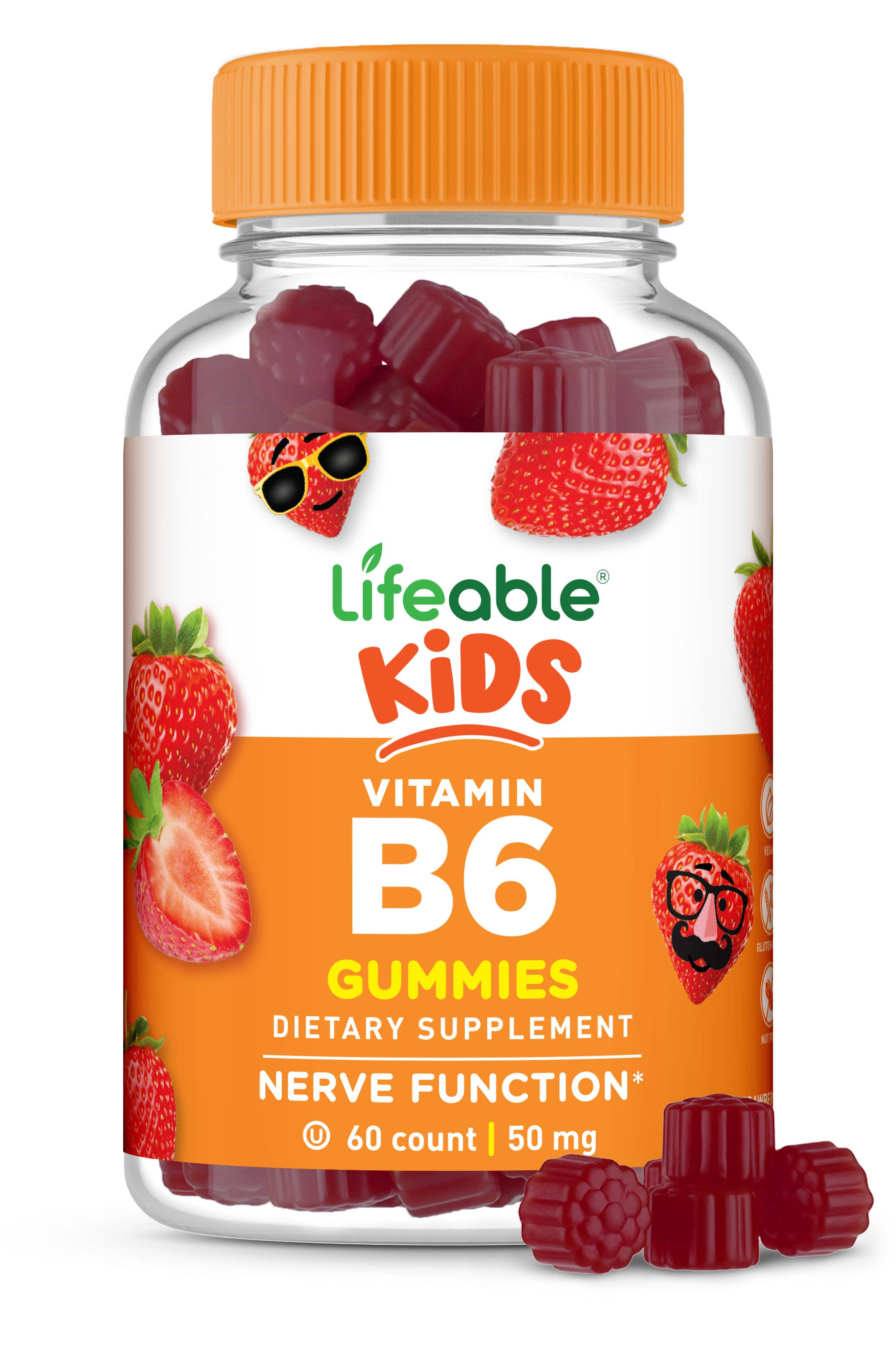 Lifeable - Vitamin B6 Gummies For Kids, 50mg, 60ct