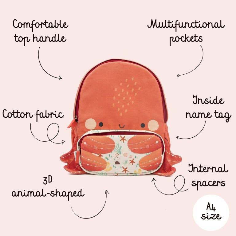 Large A4 backpack - Slurpy the octopus