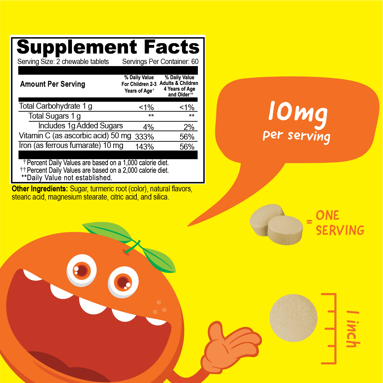 VitaWorks Kids Iron Chewables, Blood Formation: Natural Orange Flavor / 120 Count