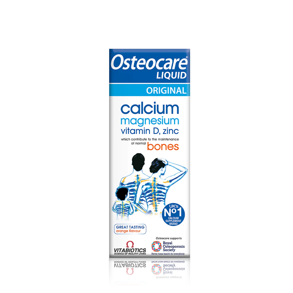 Vitabiotics Osteocare Liquid - Bone health support with calcium, magnesium, vitamin D, and zinc.