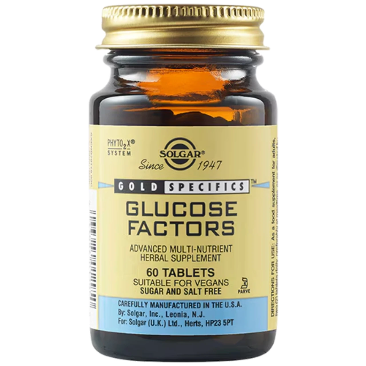 Solgar Glucose Factors Tablets - Supports healthy glucose metabolism and insulin action.