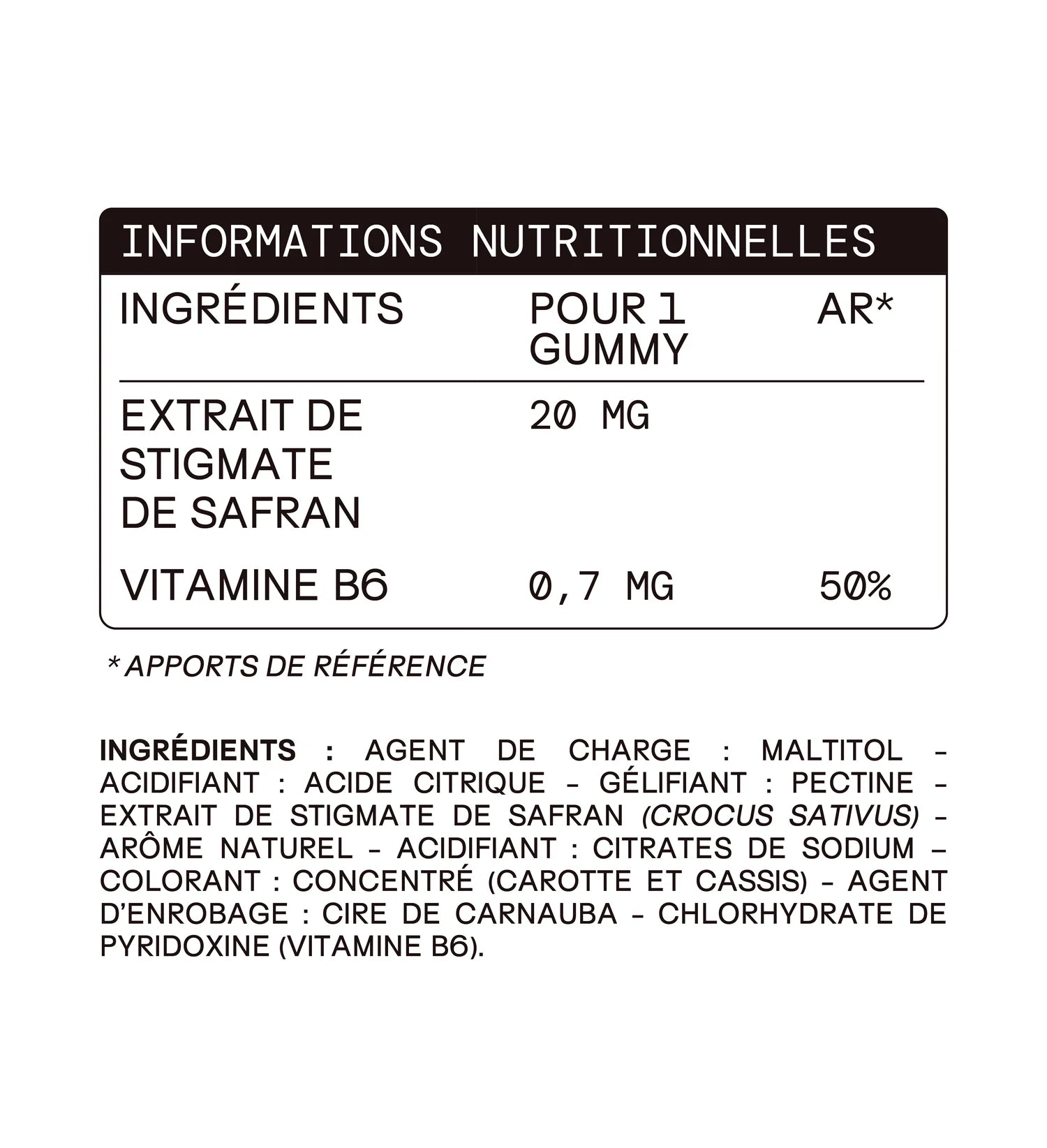 Mium Lab Safran B6 Sugar-Free Gummies 30 Gummies | Emotional Balance & Mood Support