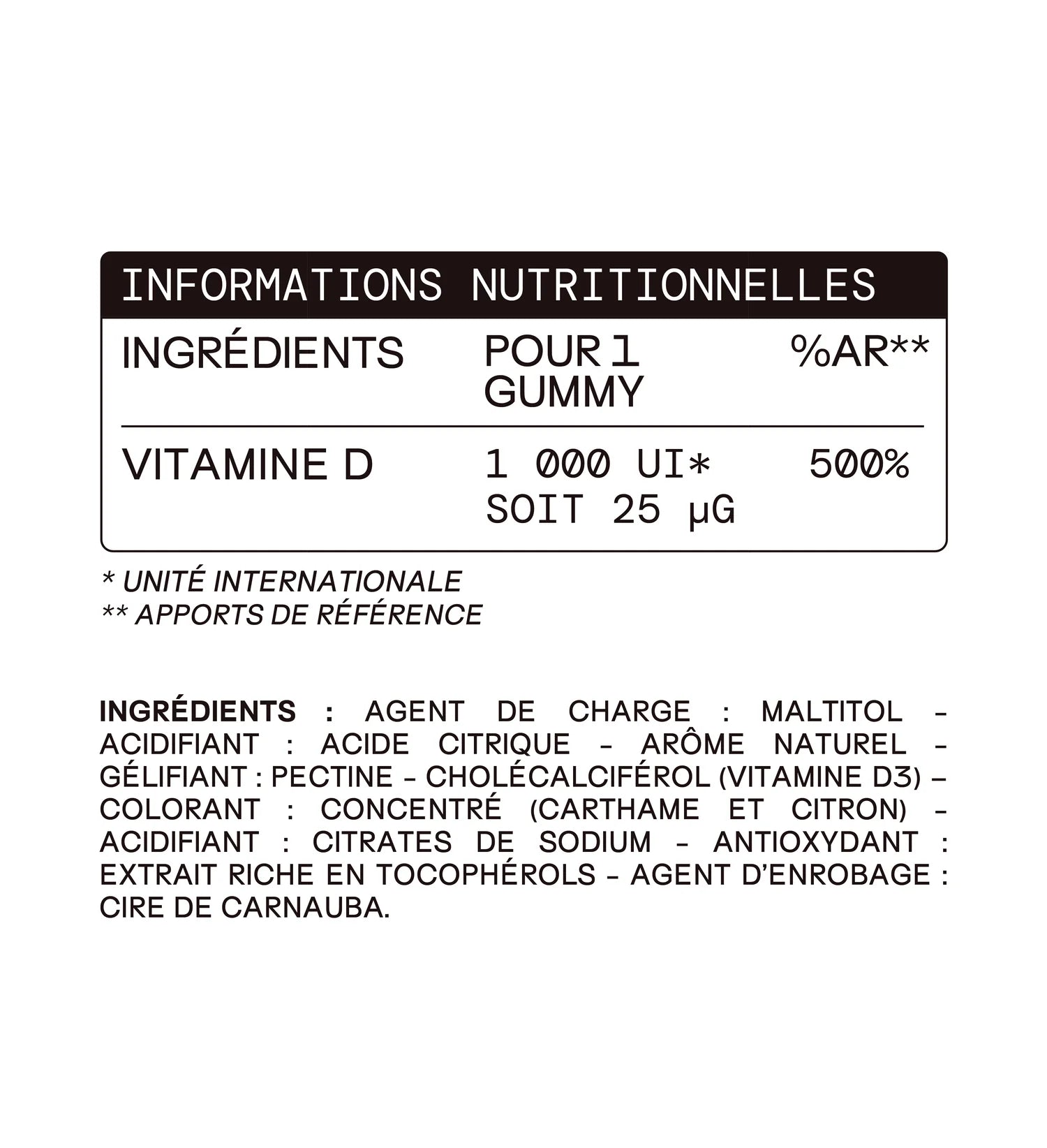 Mium Lab Vitamin D3 1000 IU Sugar-Free Gummies 30 Gummies | Immune & Bone Support