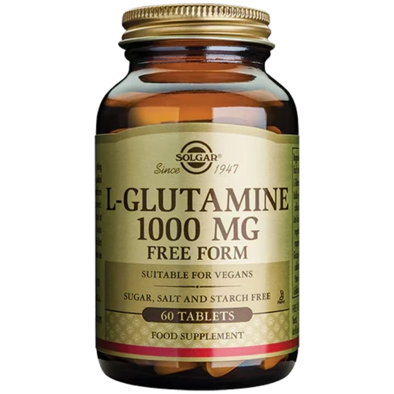 Solgar L-Glutamine 1000 mg - Enhances muscle health and recovery.