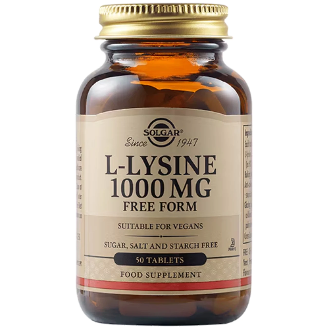 Solgar L-Lysine 1000 mg - Promotes immune function and skin health.