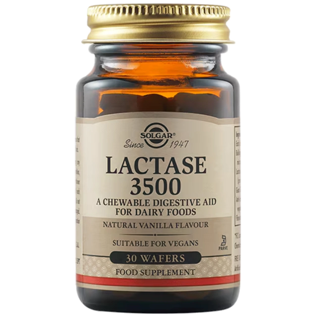 Solgar Lactase 3500 Wafers - Digestive enzyme support for lactose intolerance.
