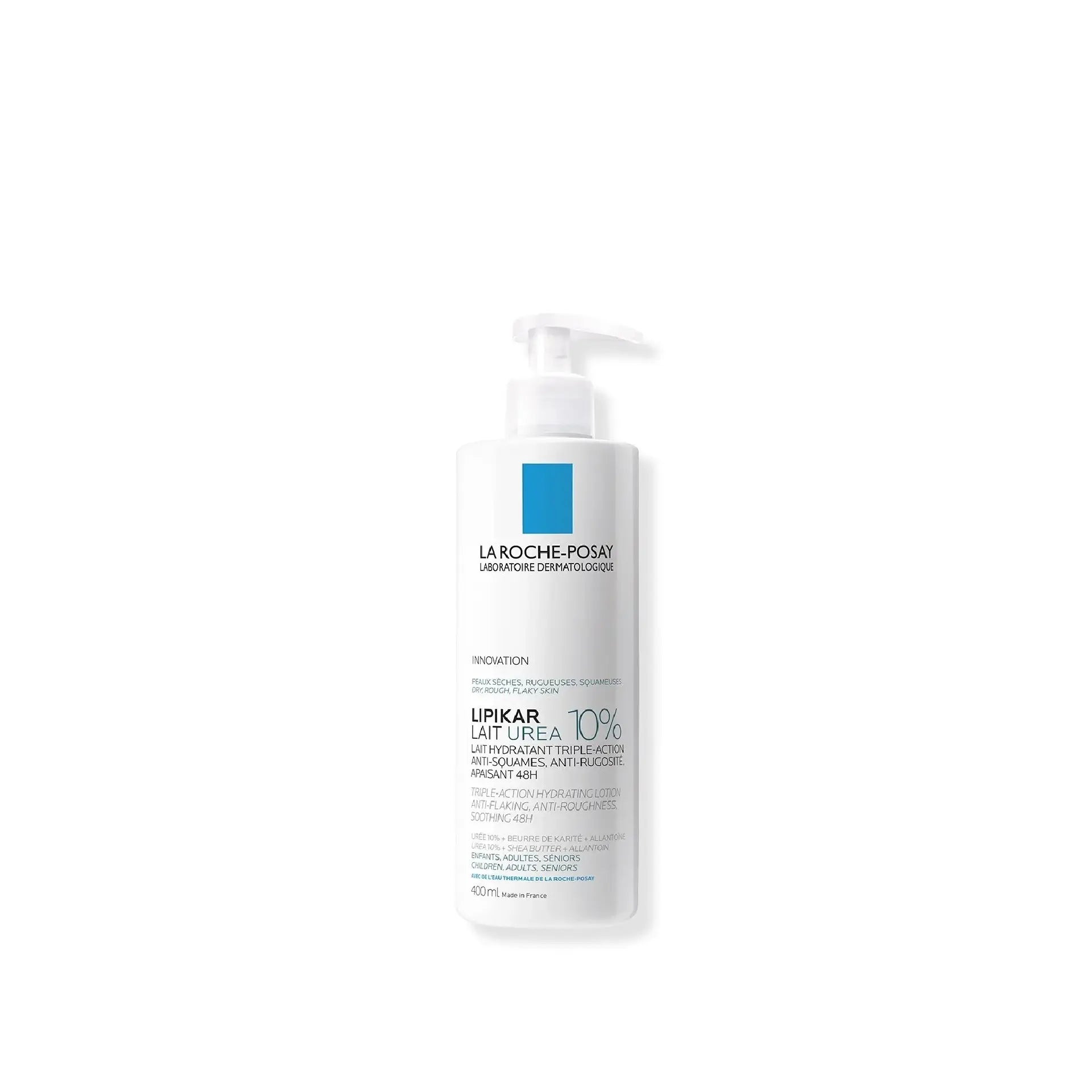 La Roche-Posay Lipikar Lait Urea Body Milk for dry, rough skin hydration and smoothness.