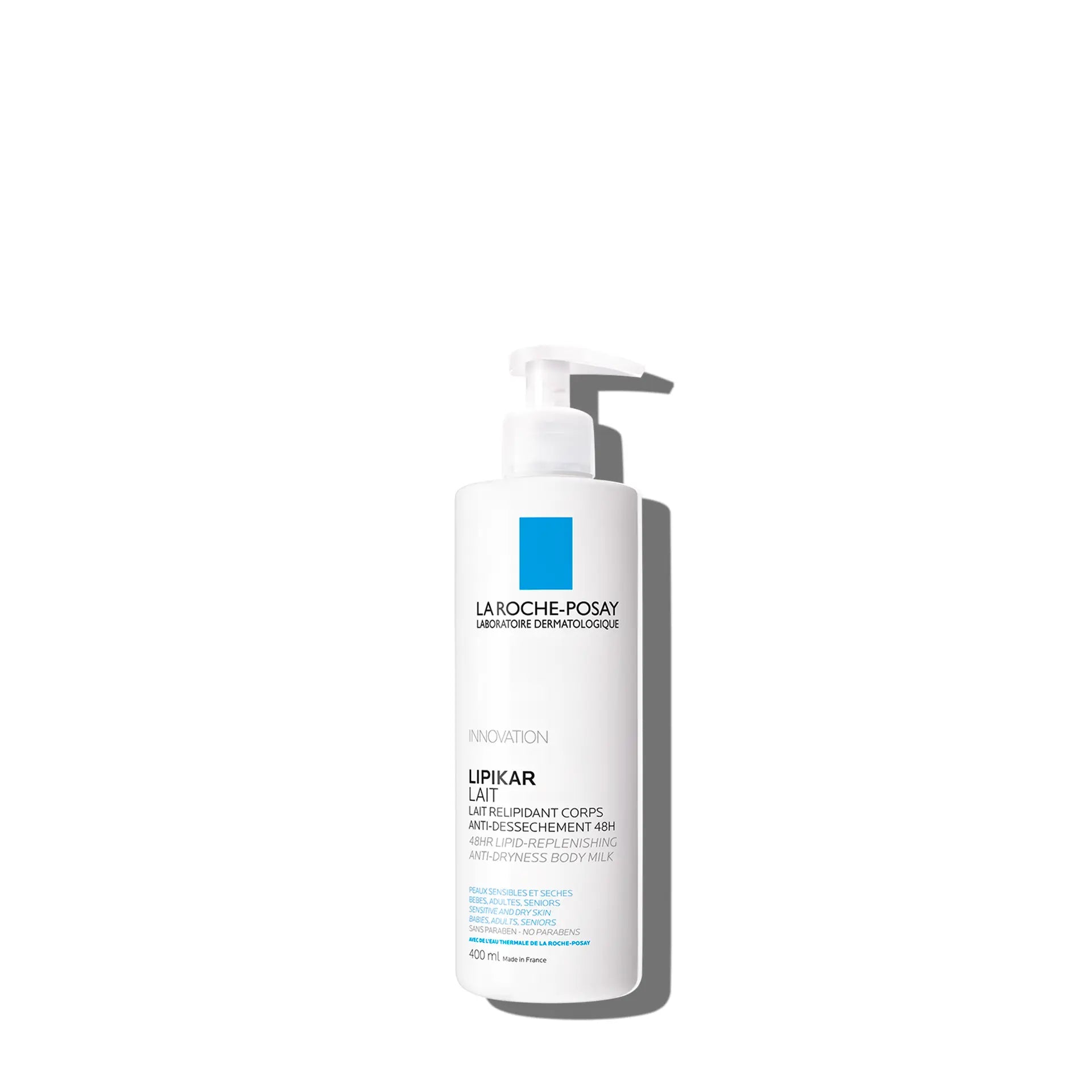 La Roche-Posay Lipikar Lait Body Milk for moisturizing and soothing dry, sensitive skin.