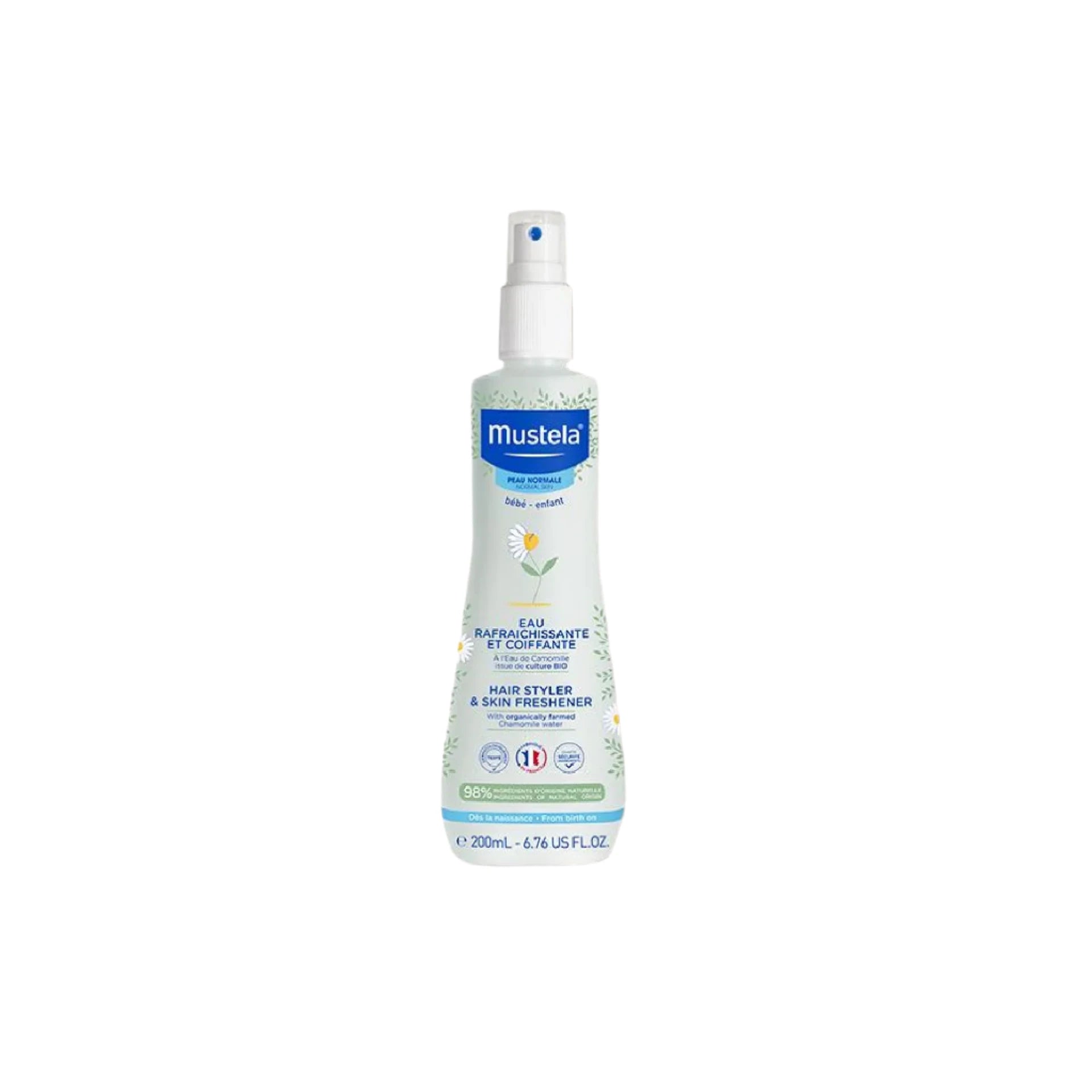 Mustela Hair Styler & Skin Freshener for styling and refreshing baby hair and skin.