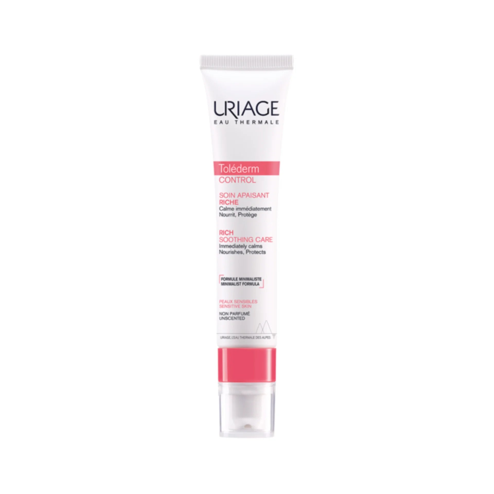 Uriage Tolederm Control Rich for soothing sensitive skin and reducing irritation.