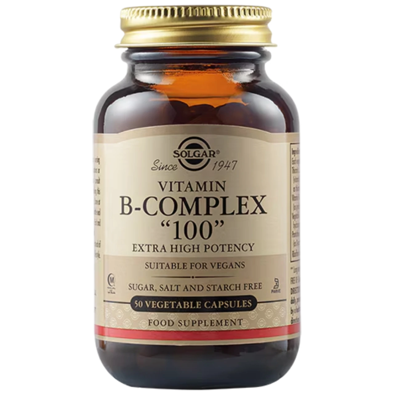 Solgar Vitamin B-Complex "100" Extra High Potency - Supports energy, metabolism, and nervous system health.