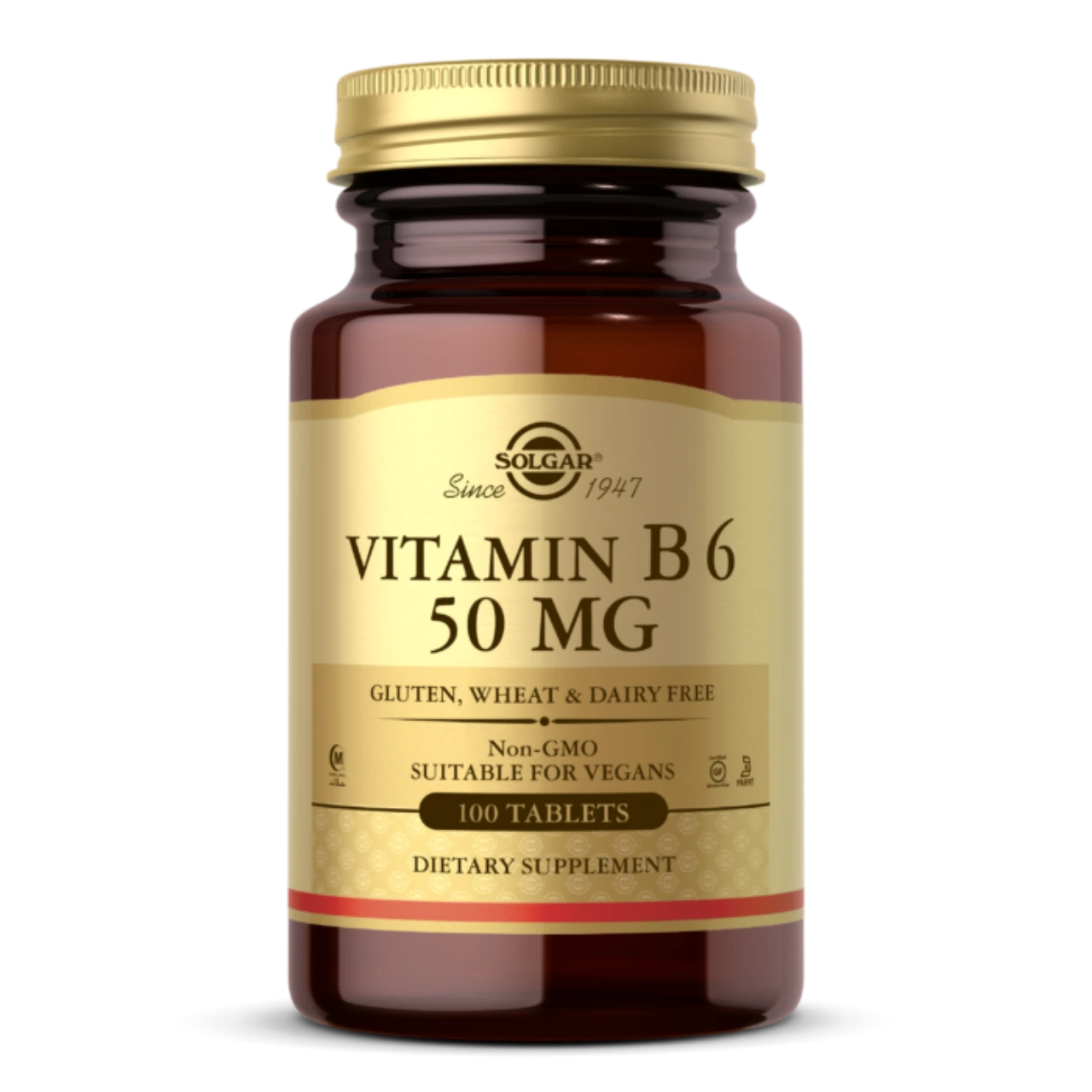 Solgar Vitamin B6 50 mg - Supports energy metabolism and hormone balance.