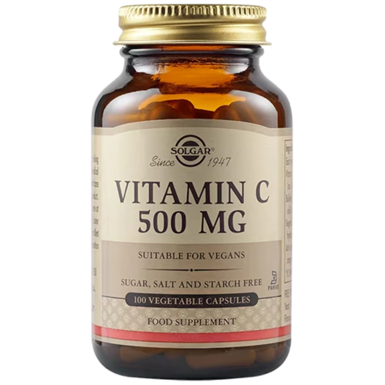 Solgar Vitamin C 500 mg - Promotes immune health and antioxidant protection.