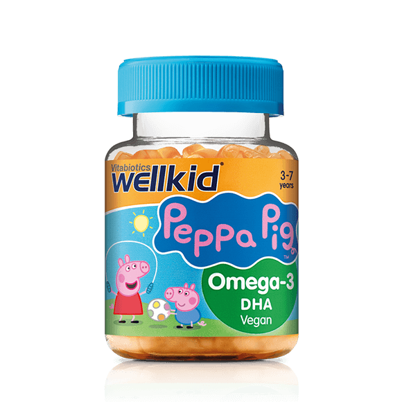 Vitabiotics Wellkid Peppa Pig Omega-3 Soft Jellies - Brain and vision health support for children.