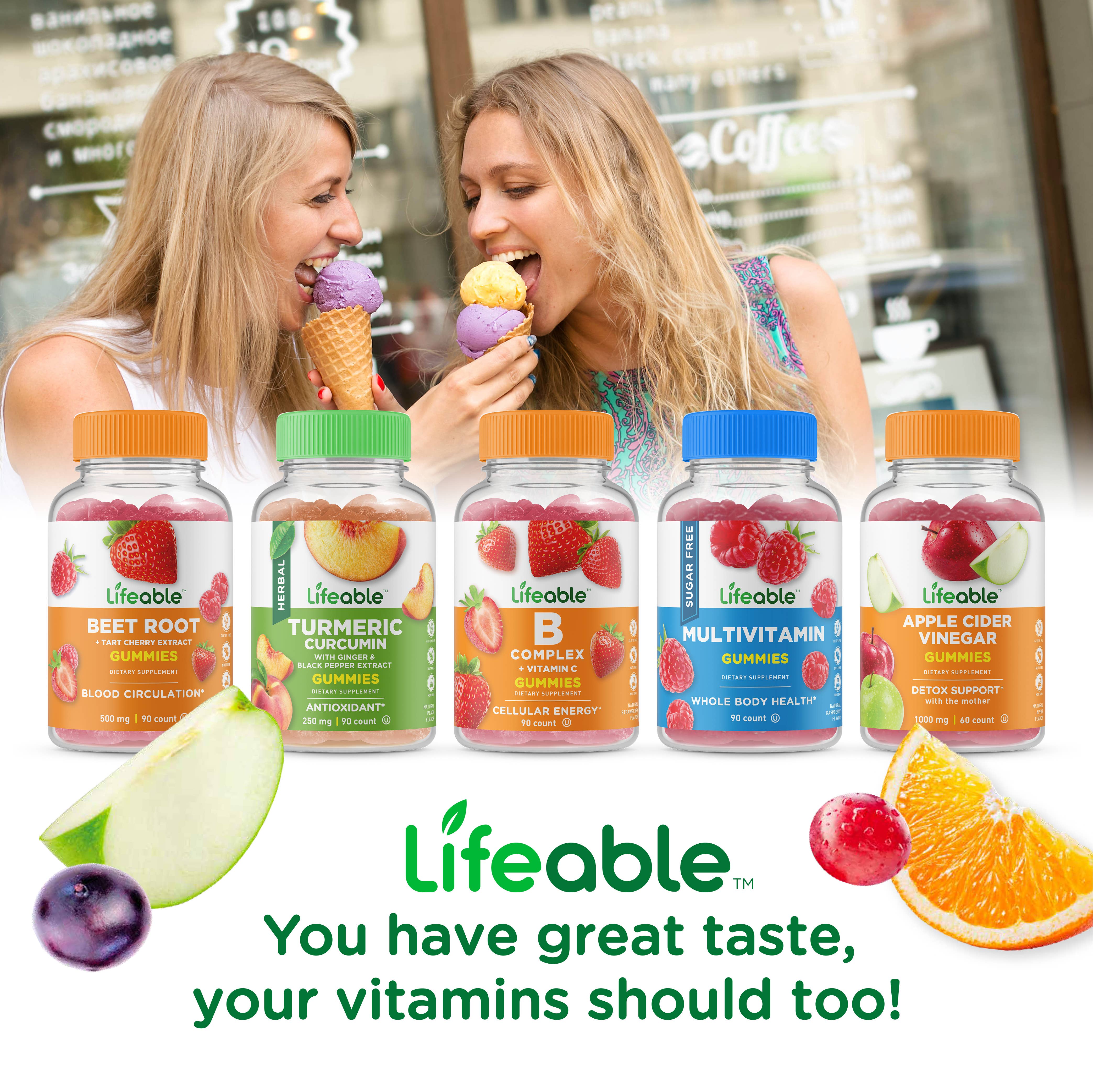 Lifeable Vitamin B12 1,000 mcg Gummies, Energy & Mood Boost: Raspberry Flavor / 60 Gummies