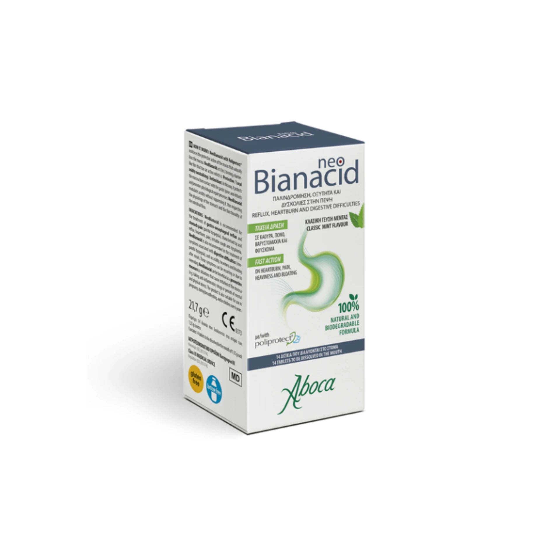 Aboca NeoBianacid – natural relief for acid reflux and stomach discomfort.