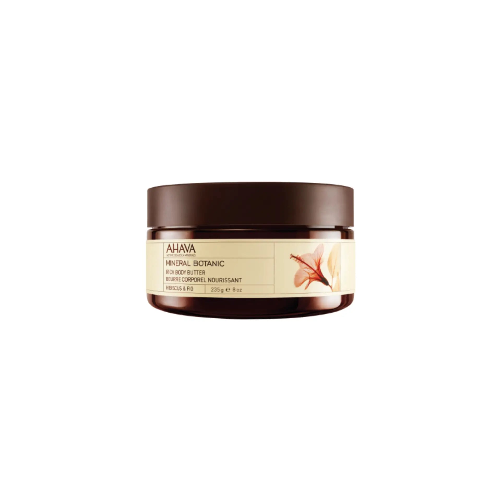 AHAVA Mineral Botanic Hibiscus & Fig Body Butter for nourishing and softening dry skin.
